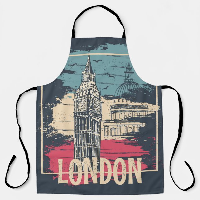 London Big Ben: Typografisches Poster Schürze (Vorderseite)