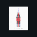 London Big Ben Union Jack Leinwanddruck<br><div class="desc">London Big Ben Union Jack von Fab Funky. Der berühmte Londoner Big-Ben-Uhrturm ist rot,  weiß,  blau und grau.</div>