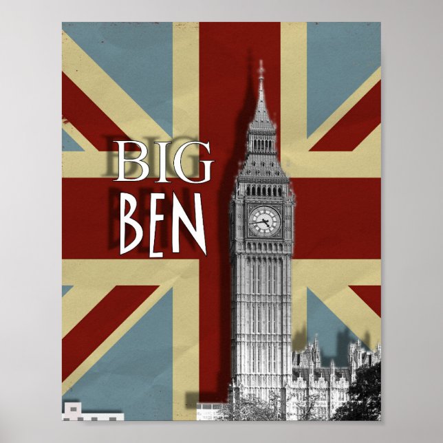 London Big Ben Union Jack Modern Wall Art Poster (Vorne)