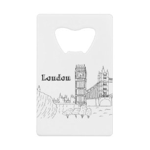 London Big Ben Vacation Zeichnend Urlaubskunst Geldbeutel Flaschenöffner