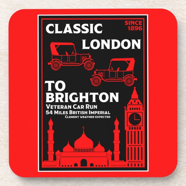 London bis Brighton Veteran Car Run Getränkeuntersetzer (Vorderseite)