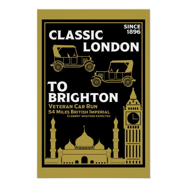 London bis Brighton Veteran Car Run Poster (Vorderseite)