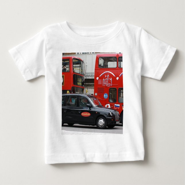 London Black Cab Taxi Baby T-shirt (Vorderseite)