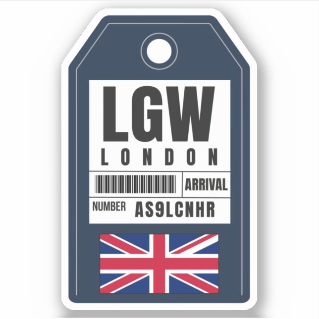 London Boarding Pass - England LGW Aufkleber (Vorderseite)
