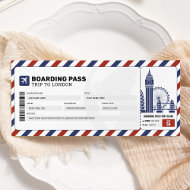 London Boarding Pass Reise Flug Geschenk Ticket Einladung