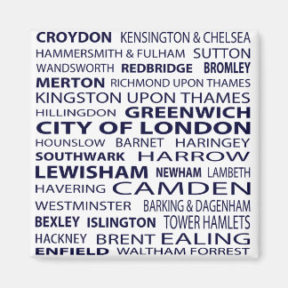 London Boroughs Magnet (blanc)