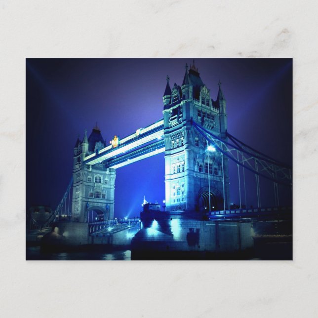 London Bridge bei Nacht Postkarte (Vorderseite)