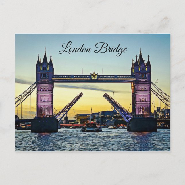 London Bridge bei Sunset Postcard Keepake Postkarte (Vorderseite)