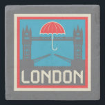 London Bridge mit Umbrella Steinuntersetzer<br><div class="desc">London und Tower Bridge mit Regenschirm. | © und ® Bigstock® - Alle Rechte vorbehalten.</div>