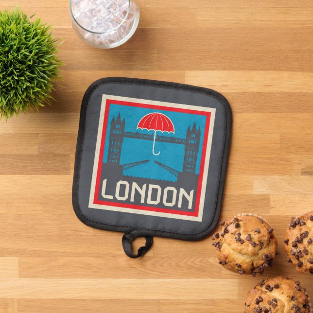London Bridge mit Umbrella Topflappen (Oben Unten)