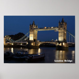 London Bridge. Night Sky Poster