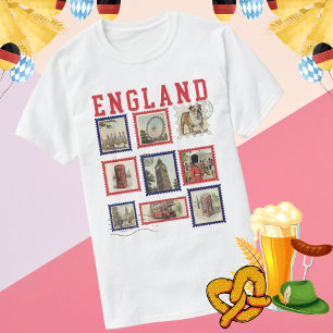 London Briefmarke Collage UK Souvenir Vintage Trav T-Shirt