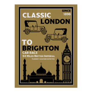 London Brighton Oldtimer-Autorallye Poster
