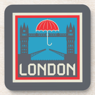 London-Brücke mit Umbrella Getränkeuntersetzer