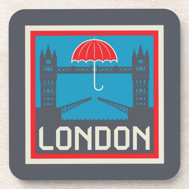 London-Brücke mit Umbrella Getränkeuntersetzer (Vorderseite)