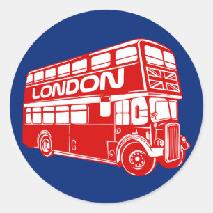 London-Bus-Aufkleber Runder Aufkleber