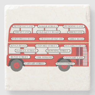 London Bus & berühmte Straßennamen Steinuntersetzer