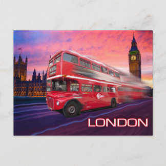 London Bus & Big Ben Postkarte