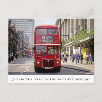 London Bus by Selfridges auf der Oxford St, 1998 Postkarte