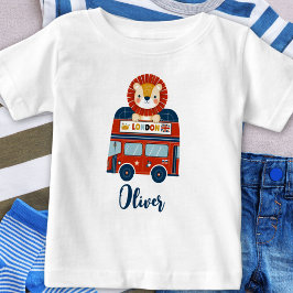 London Bus & Niedlich Lion Baby Personalisiert T-shirt