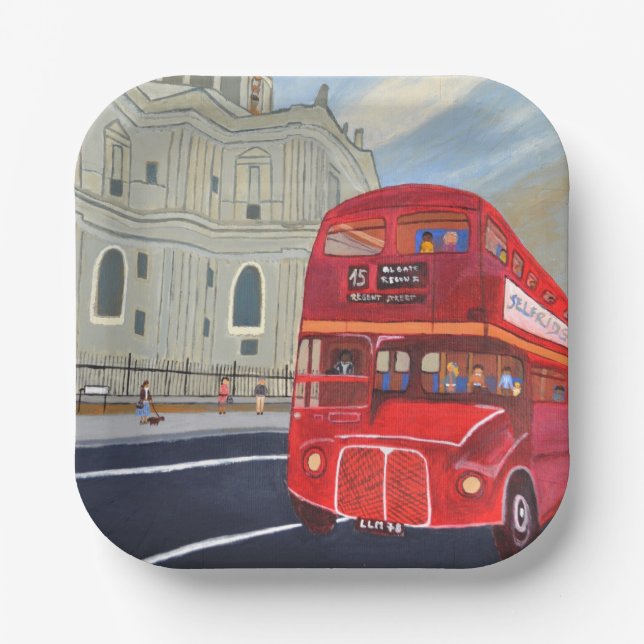 London Bus Paper Napkin Pappteller (Vorderseite)