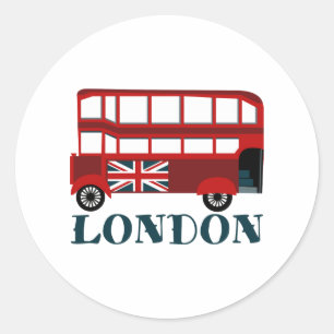 London Bus Runder Aufkleber
