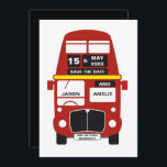 London Bus Save the Date Black<br><div class="desc">Red London Bus Save the Date Karte. Eine tolle Möglichkeit,  Ihre Hochzeit anzukündigen!</div>