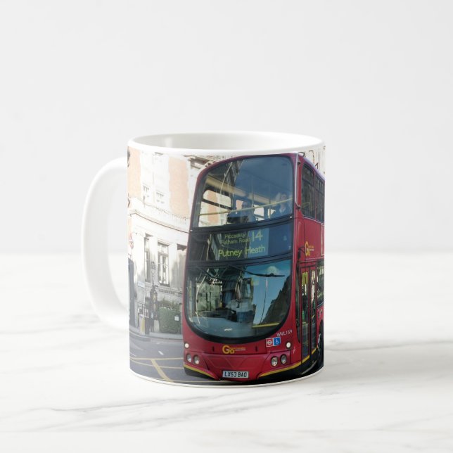 London-Bus-Tasse Kaffeetasse (Vorderseite Links)