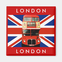London Bus und Britische Flagge