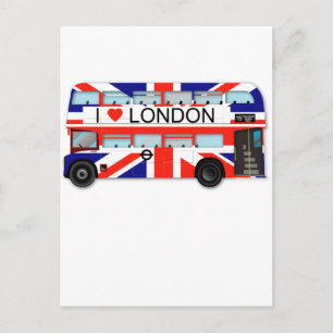 London Bus Union Jack Postkarte