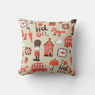 London Childish: Funny Pattern Design Kissen