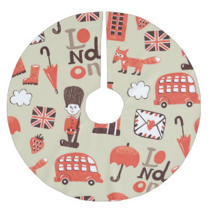 London Childish: Funny Pattern Design Polyester Weihnachtsbaumdecke