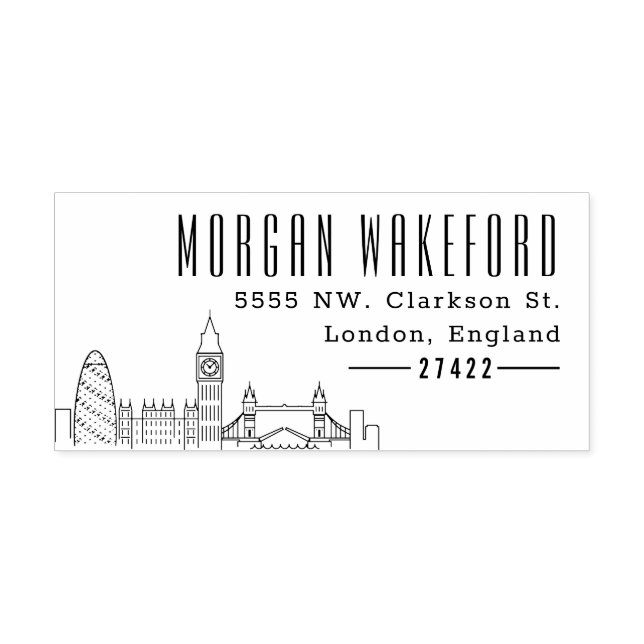 London City | Benutzerdefinierte Briefmarke der Ad Permastempel (Design)