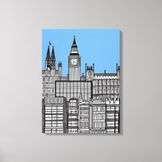 London City Black and White Leinwanddruck (Vorderseite)