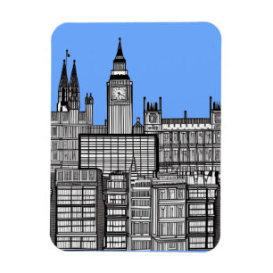 London City Black and White Magnet