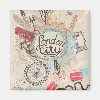 London City Doodle Art Magnet