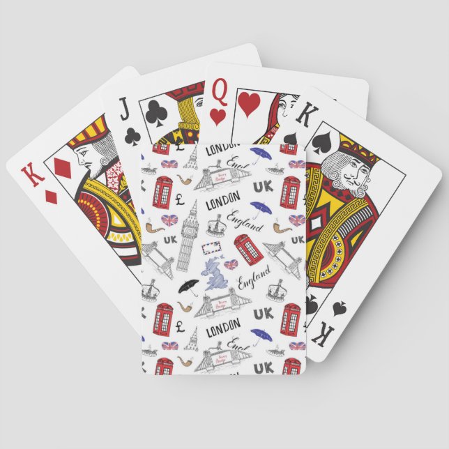 London City Doodles Pattern Spielkarten (Rückseite)