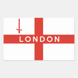 London City england britisch Flaggenname Rechteckiger Aufkleber