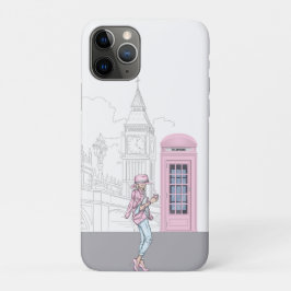 London City Girl mit rosa Telefonbox Case-Mate iPhone Hülle