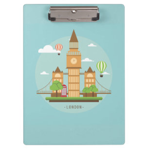 London City Illustration Klemmbrett