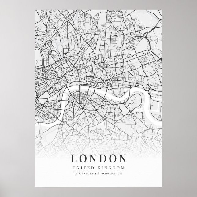 London City Map Poster (Vorne)