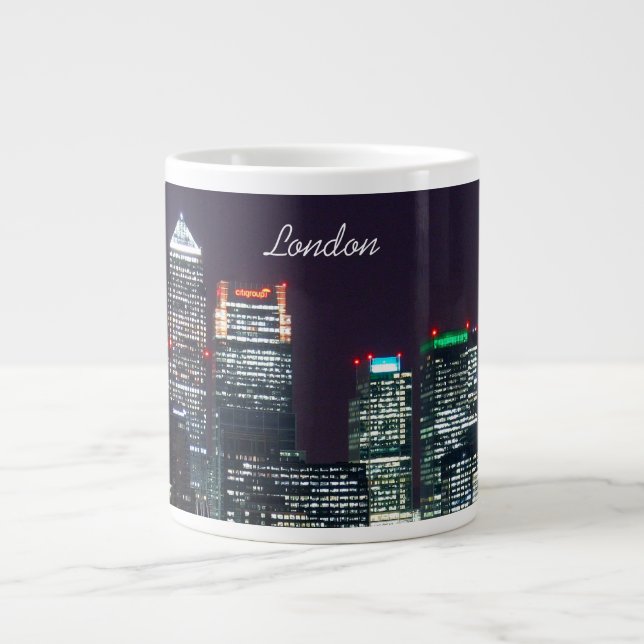 London City Night Skyline UK Travel Jumbo-Tasse (Vorderseite)