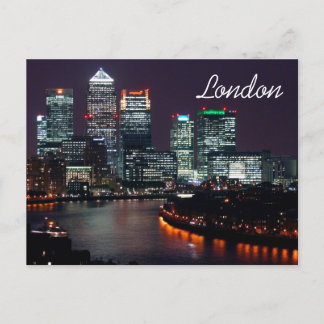 London City Night Skyline UK Travel Postkarte