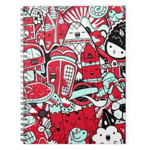 London City Scene, Niedlich Doodle Characters Notizblock