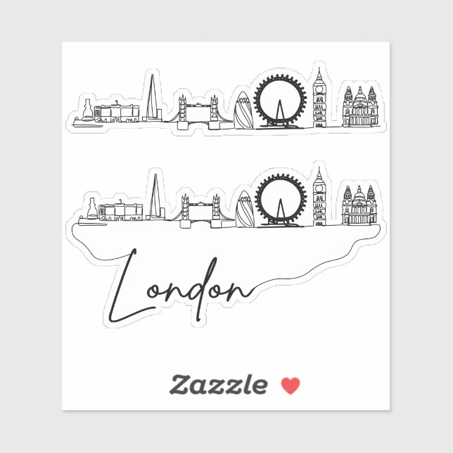 London City Skyline Aufkleber (Blatt)