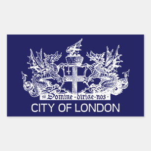 London City, Vintag, Wappen Coat of Arms, England Rechteckiger Aufkleber