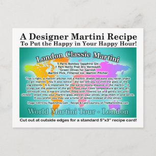 London Classic Gin Martini Rezept Postkarte