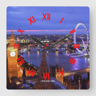 London Clock Quadratische Wanduhr