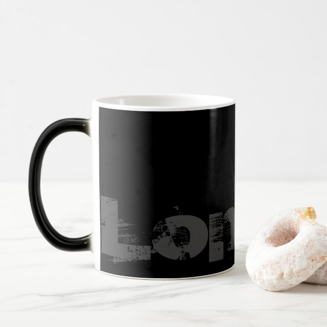 London - Coole Kaffee-Tasse im urbanen Stil Verwandlungstasse (Mit Donut)