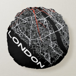 London-Design-Kissen Rundes Kissen
